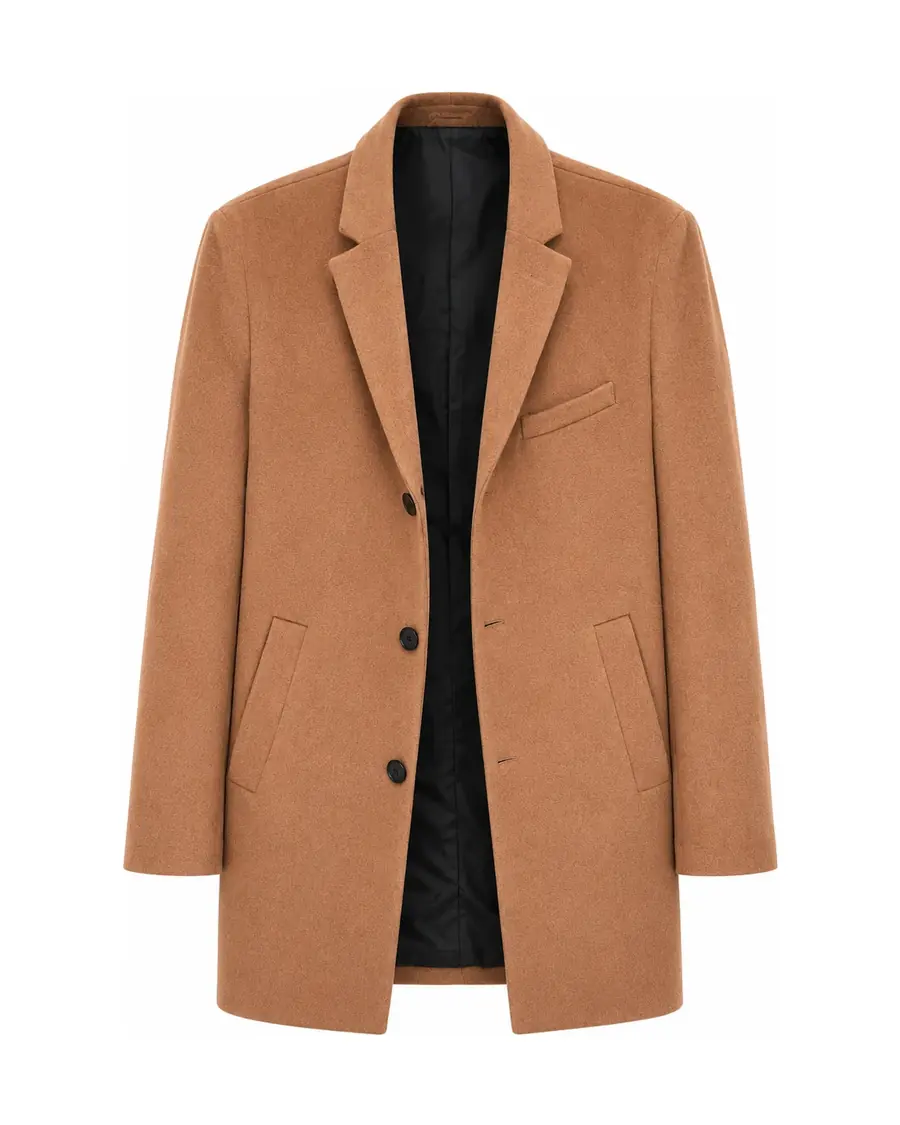 H&M Camel Wool-Blend Overcoat