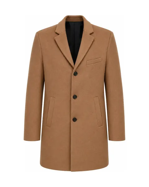 H&M Camel Wool-Blend Overcoat — view 3