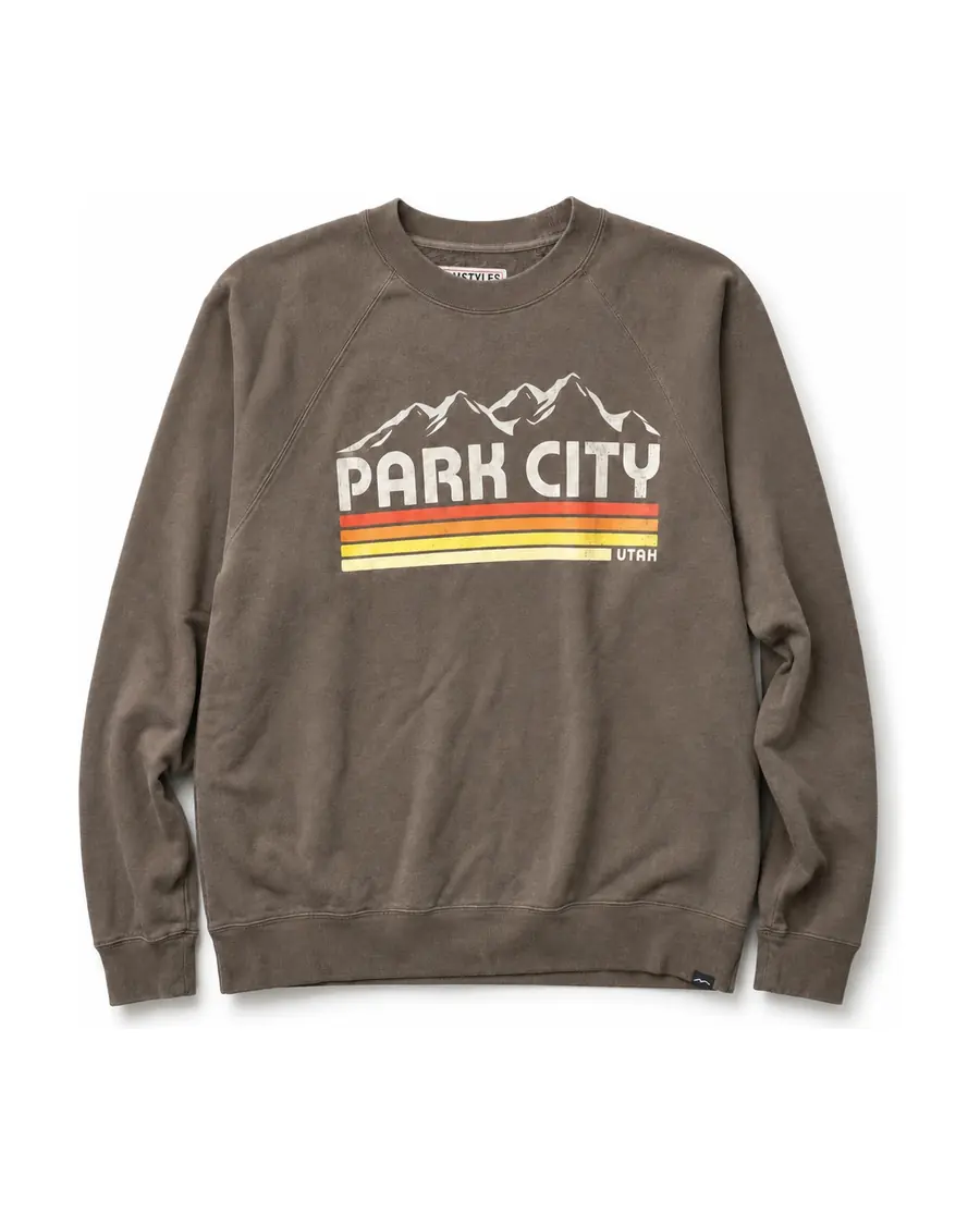 Park City Utah Retro Stripe Crewneck